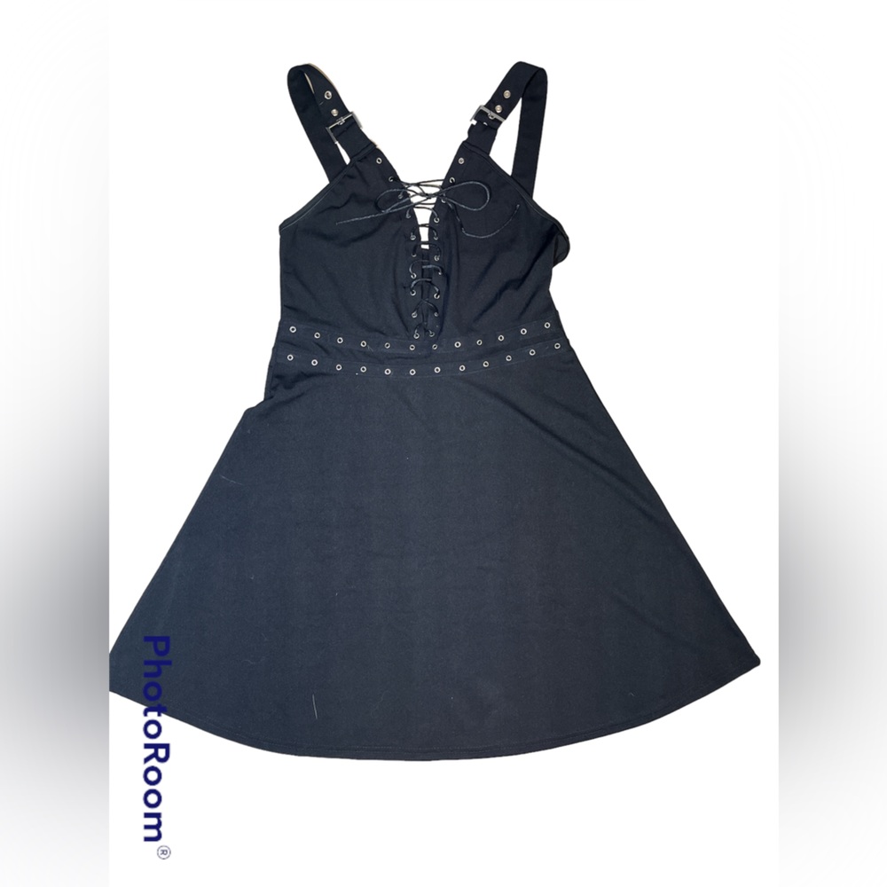 Gothic Black Suspenders Dress Size Large - Picture 2 of 6